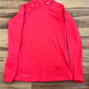 NIKE | Therma- Fit Pink- Red Long Sleeve Turtleneck insulated Shirt | Medium
